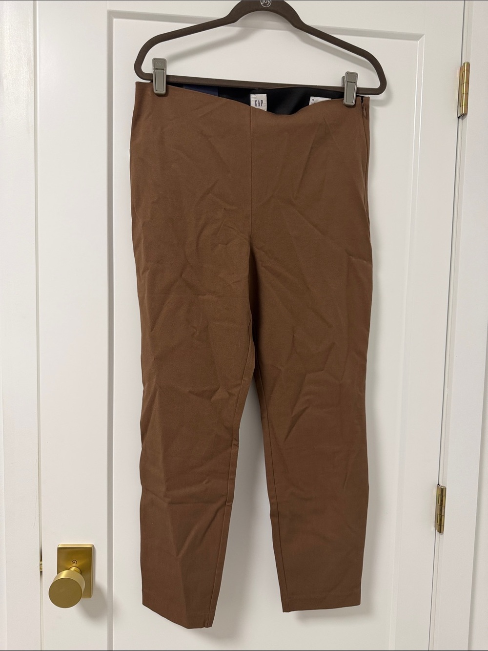 GAP women’s skinny ankle stretch side zip  Brown NWT